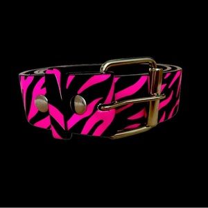 BOUTIQUE WOMENS PINK & BLACK ZEBRA PRINT LEATHER BELT 41 INCHES